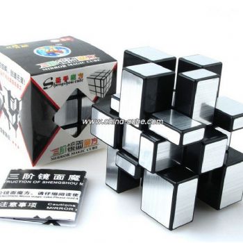 ShengShou 3x3x3 Mirror Blocks Speed Cube  Black + Silver