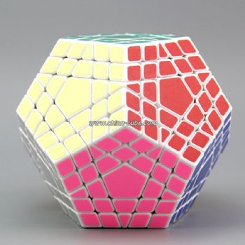 ShengShou Gigaminx Dodecahedron 12 Sided Magic Cube 5 Layer Puzzle 5x5 White