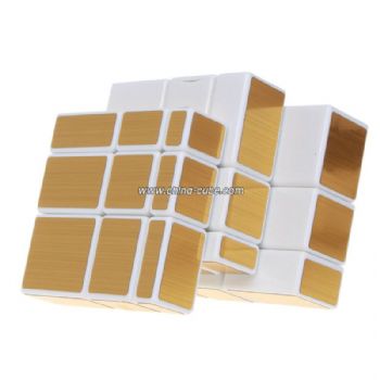 ShengShou Mirror Cube White with golden stickers