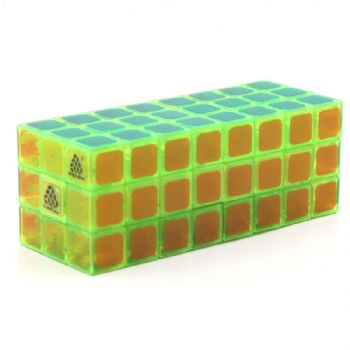 Witeden 1688Cube 3x3x8 立方体魔方(中心对称),1688Cube 3x3x8 Cuboid Cube(Symmetric) Transparent green collection